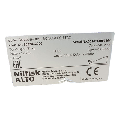 Nilfisk Scrubtec 337.2  - Brugt