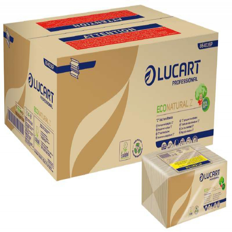 Håndklædeark Lucart, 2lag interfold, 23,5x23cm 100% genbrug