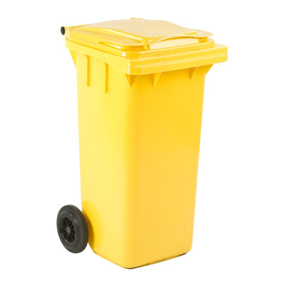 Affaldscontainer, Mini, Gul, UV-resistent, 120 l