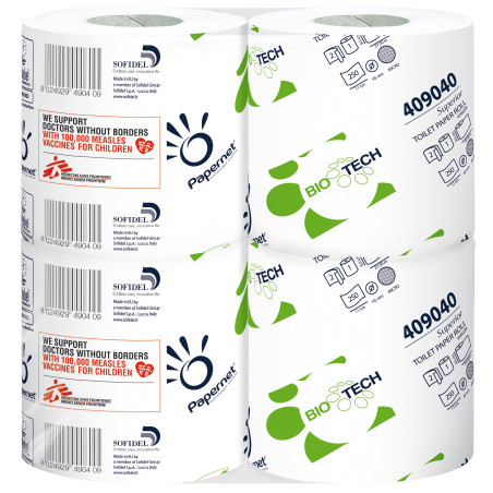 Toiletpapir Biotech 2 lag hvid nyfiber 96 rl